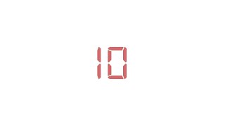 10-Second Timer | Red Digital On White Background