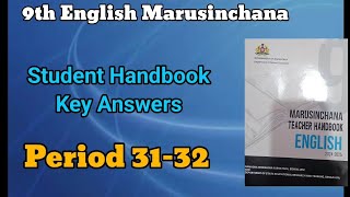 9th English Marusinchana student handbook key answers. Periods 31 - 32 @learneasilyhub