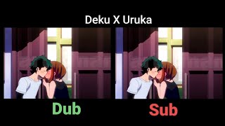 Midoriya x Uraraka : Kiss Scene | Dub vs Sub | Comparison