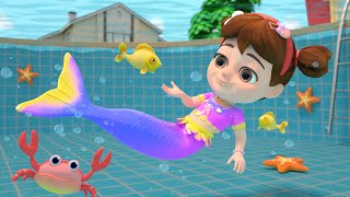 Little Mermaid Song | Swimming Pool Song and Nursery Rhymes - Sing Along Kids Songs