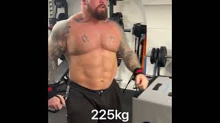 Eddie Hall Incline Bench Presses Huge 225 kg (496 lbs)