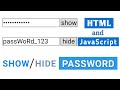 Show/Hide password toggle with HTML and JavaScript