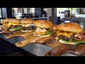 handmade bacon burger, all ingredients are handmade - korean street food