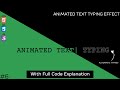Animated Typewriter Effect | JavaScript Tutorial