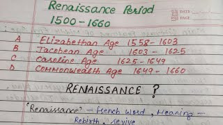 Renaissance period,lec 3 history of English literature #net #pgt #tgt