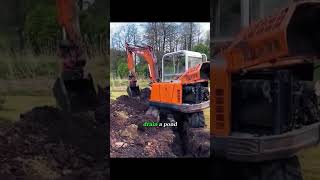 Which is faster:excavator or pump to drain a pond? #excavator #waterdrainage #pumpvsdig #cleanup