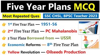 5 Year plan in Indian Economy | भारत की पंचवर्षीय योजनाएं | 5 year plan important facts |Economic gk