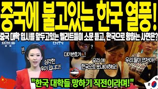 [해외감동사연] 중국에 불고있는 한국열풍이 심상치않다! 한국으로 대학을 오려는 중국학생들이 줄을 서고있다! 중국 내수경제 위기로 희망이 없다! 중국이 몰락한다