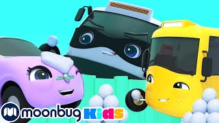 Lumisota | Go Buster | Moonbug Kids Suomeksi | Lasten piirretyt ja laulut