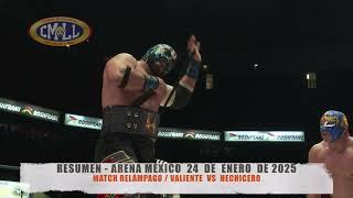 CMLL - MATCH RELÁMPAGO / HECHICERO  VS  VALIENTE / ARENA MÉXICO / 24-01-25