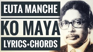Euta Manche Ko Maya Le - Narayan Gopal - Karaoke - Lyrics & Chords - Old Nepali Song - Guitar Lesson