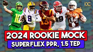 2024 Rookie Mock Draft Strategy & Breakdown | Superflex PPR, 1.5 TEP