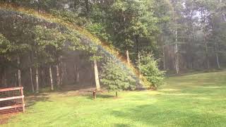 Sun shower and rainbow, Aug 6, 2018