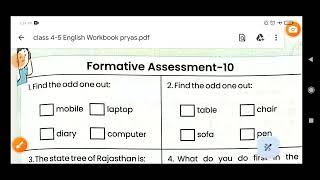 Class 4\u00265 English Workbook Formative Assessment 10 / प्रयास अंग्रेजी वर्कबुक आंकलन 10 कक्षा 4-5