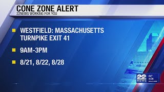 Road work causes lane closures on Mass. Pike in Westfield