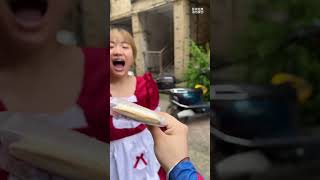 Xiaolan was scared away by the chocolate that looked like poop! #funny #funnyvideo #shorts