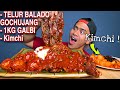 BUSET! MUKBANG 1 KG GALBI + TELUR BALADO KOREA + KIMCHI !!