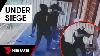 Wild moment armed and dangerous men storm Port Augusta home, stealing ute | 7 News Australia