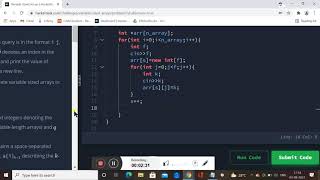 variable sized array - Hackerrank Solution in c++ || hackerrank || c++ beginner tutorial