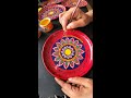 freehand painting on plate pooja thaali