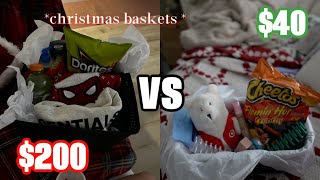 $200 CHRISTMAS BASKET VS A $40 CHRISTMAS BASKET | DAY 1 OF 11 DAYS OF NELY