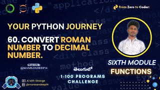 Convert Roman Numerals to Decimal in Python | Your Python Journey – 100 Programs #python