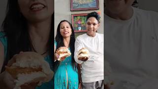First time trying Pav samosa Review in 18sec #food #shorts #pavbhaji #foodie