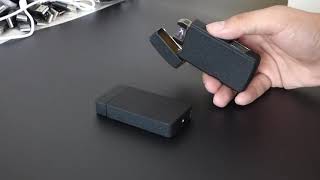 Плазменная USB зажигалка с двойной дугой, активация от встряхивания Matte black