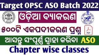 Odia Grammar // 500ଏକପଦୀକରଣ ଗୋଟିଏ video ରେ ଶେଷ // For All odisha  Competitive Exam