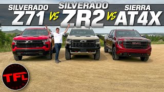 What Is The BEST Off-Road GM Truck? Silverado Trail Boss vs ZR2 vs Sierra AT4X