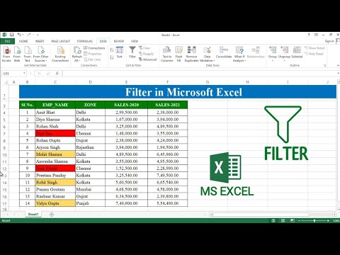 How to Filter Data in Microsoft Excel | Filter in MS Excel | Filter by Color in Excel