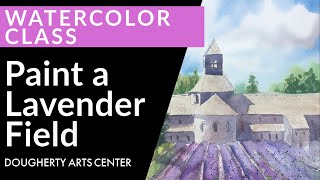 Paint a Lavender Field with Watercolor