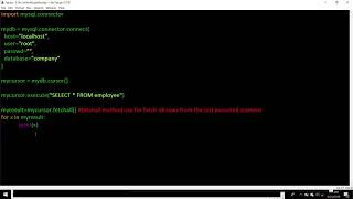 Select data from table by python