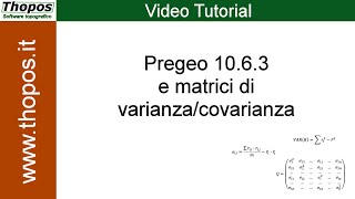 Pregeo 10.6.3 e matrici di varianza/covarianza