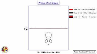 Prolate Oil-droplet Impact on an Air-Water Interface