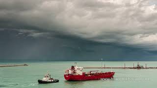 Time lapse video of storm clouds over the Mediterranean sea at Livorno, Italy