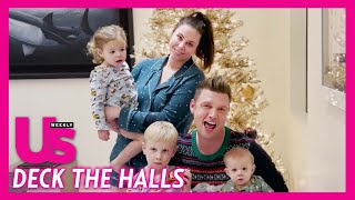 Nick Carter \u0026 Lauren Carter Show Off Their Christmas Decorations W/ Their Kids | Deck The Halls