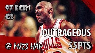 Michael Jordan Highlights 1997 ECR1 Game 2 vs Bullets - 55pts, Murder in the Process!