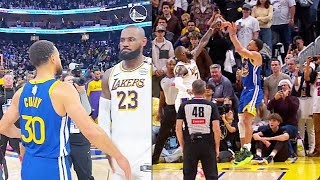 LeBron James Gives Stephen Curry Respect After Unbelievable Shot Over Him! Lakers vs Warriors