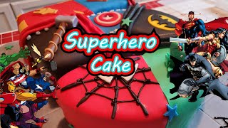 Superhero Number Cake w/ 7 Marvel/DC Comics Characters!