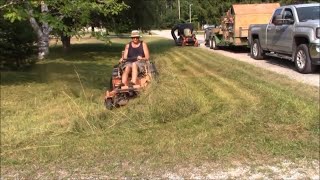 Mowing 3 foot tall and thick grass and cleanup