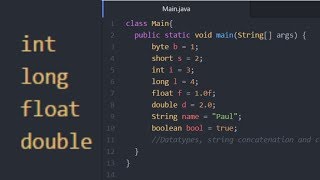 Introduction to JAVA - Episode 2 - Datatypes, String Concatenation and Comments