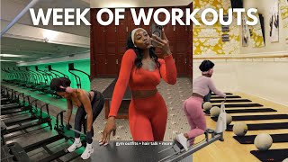 WEEK OF WORKOUTS: current workout split + fitness classes + more