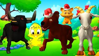 El Pollito pìo 3d | Los Pollitos dicen pìo pìo | El Dinosaurio y Tractor | El toroTractor part A495