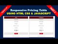 price table html css javascript | Responsive Pricing Table