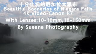 壮观的尼加拉大瀑布Beautiful Sceneries of Niagara Falls/April 2023-4K Video-Nature Waterfall Sounds