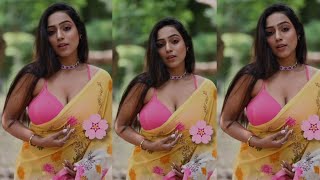 Bold Saree Shoot । Hot Saree Shoot । Healthy colourful Model colourful। Hot Navel Show Video Shoot