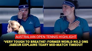 Teary Jabeur overcomes breathing issues for win at Australian Open