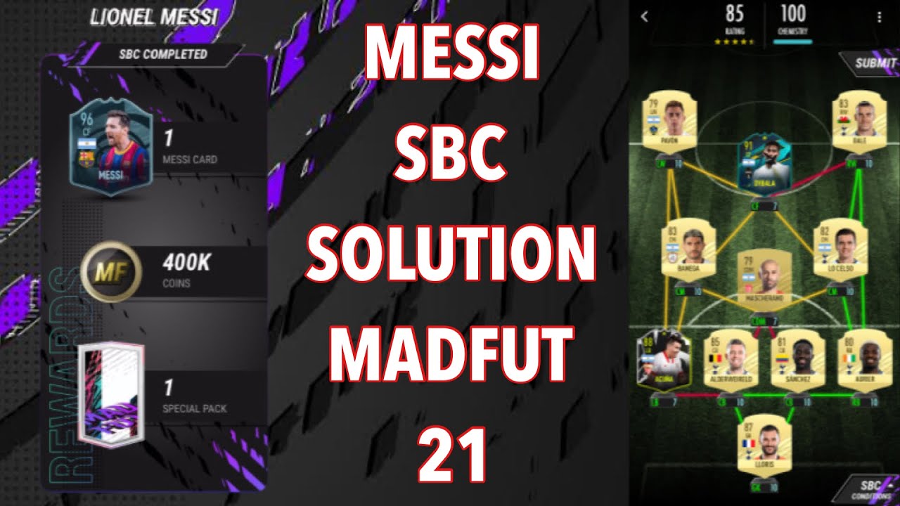 96 Potm Messi Sbc Solution Madfut 21 Youtube