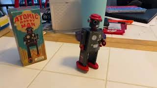 Schylling Vintage Tin Wind Up Atomic Robot Man